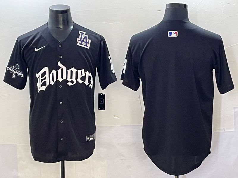 Men 2025 Los Angeles Dodgers Blank Black Seventh generation Joint Name Nike MLB Jersey style 11